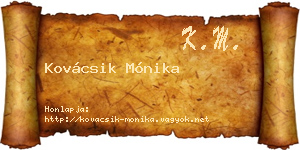 Kovácsik Mónika névjegykártya